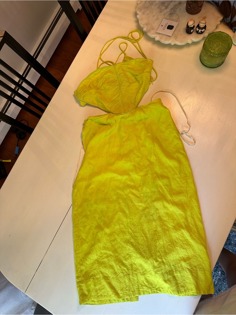 FARM Rio Neon Lime Backless Cutout Midi Dress - Picture 5 of 13